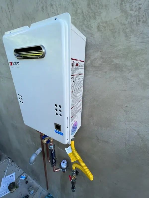 Tankless water heater installation for New Site homes
